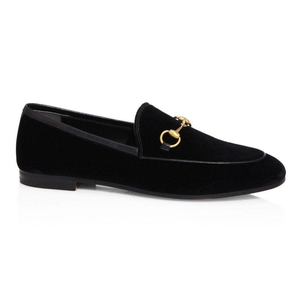 Black  Velvet Gucci Loafers 40